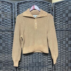J. Crew golden brown runner sweater with gold buttons XS/Small cotton